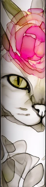 Free abstract cat art bookmarks featuring a close up of abstract cat art